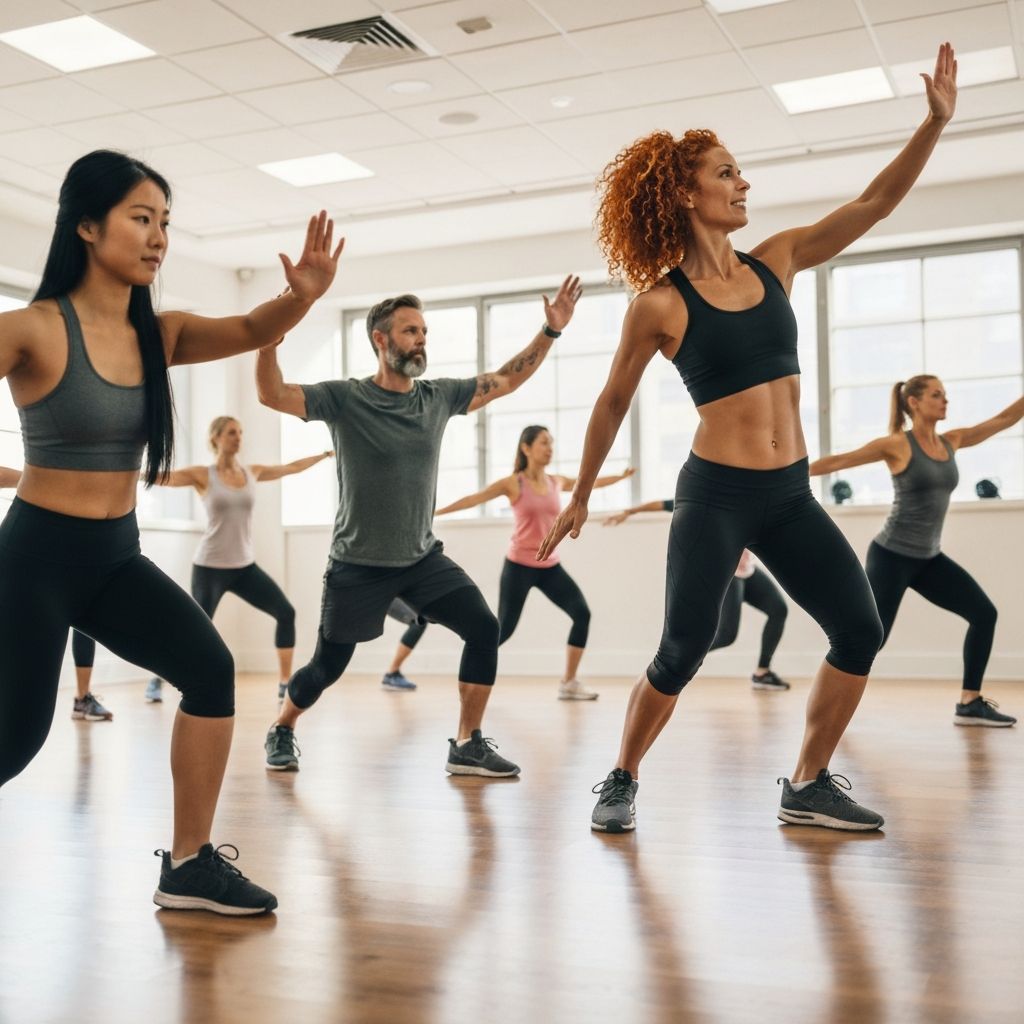 Group movement class in progress